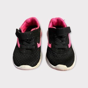 3/$15 Toddler Black and Pink Velcro Sneakers